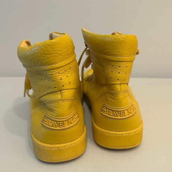 TRAVEL FOX Unisex Nappa Leather Round Toe Lace-Up High-Tops - Picture 3 of 7